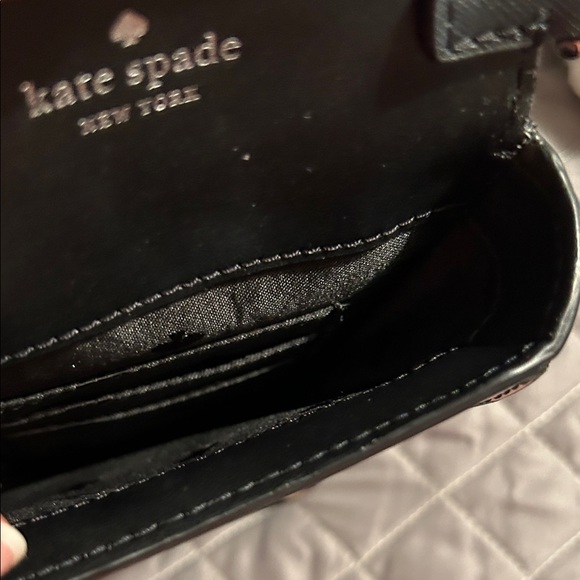 Kate Spade Black and White Polka Dot Crossbody Bag/cell phone bag. Adjust strap. - Picture 12 of 14